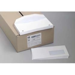 BONG Boîte de 1000 enveloppes blanches 80g insertion mécanique format 115X225mm fenêtre 35x100mm NF