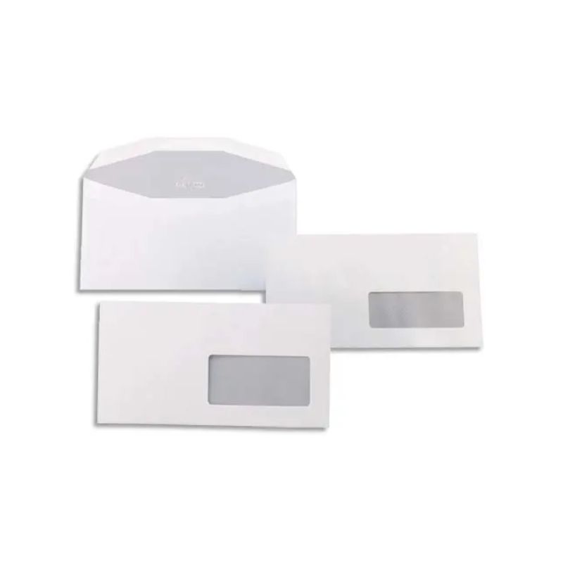 GPV Boîte de 1000 enveloppes 114x229mm Blanches fenêtre 35x100 80g