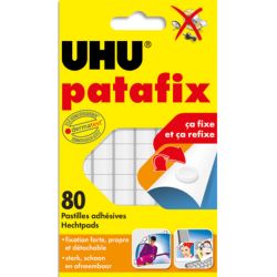 UHU Etui de 6 bandes prédécoupées de 80 pastilles Patafix Blanche