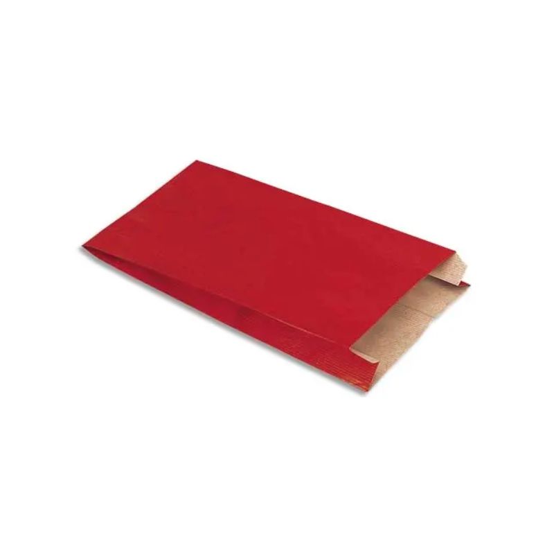 Paquet de 250 sachets kraft Rouge - Format : O16 x H25 x S8 cm