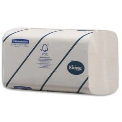 KLEENEX Colis de 15 Paquets de 186 Essuie-mains ultra doux 2 plis pliage en Z, Ft 21,5x21,5 cm Blanc