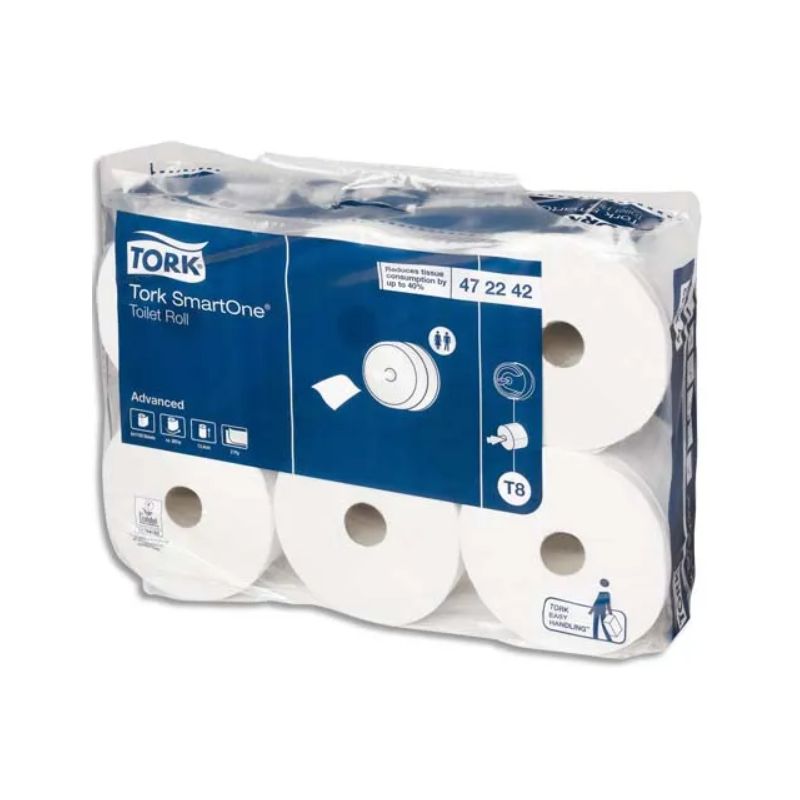 TORK Lot de 6 rouleaux Papier toilette Classic Advanced 2 plis 1150 feuilles Ecolabel distrib SmartOne