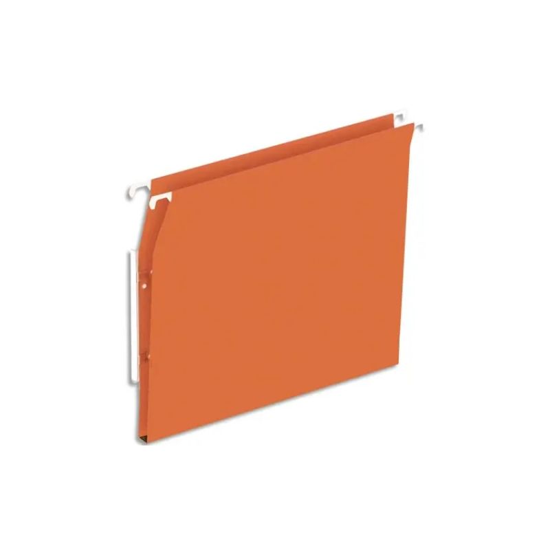 Boîte de 25 dossiers suspendus ARMOIRE en kraft 210g. Fond 15mm, volet agrafage. Orange.