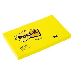 POST-IT Bloc néon repositionnable de 100 feuilles 76 x 127 mm Jaune