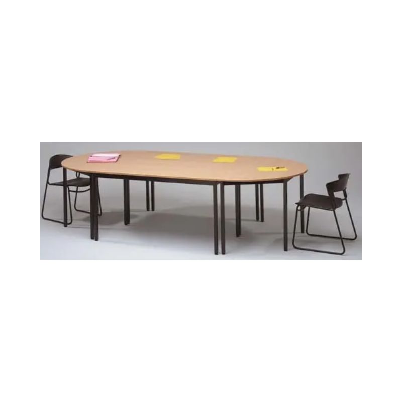 SODEMATUB Table polyvalente demi-rond diamètre 140 cm hêtre/Noir