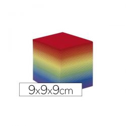 QUO VADIS Bloc cube arc en ciel 9x9x8cm 610 feuilles encollées 80g PEFC