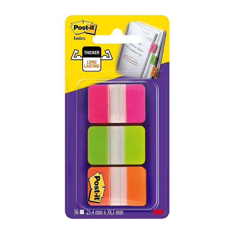 POST-IT Marque-pages rigides (3x22) couleurs vives