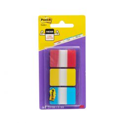 POST-IT Marque-pages rigides (3x22) couleurs classiques