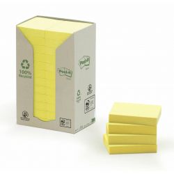 POST-IT Tour 24 blocs 100f 38x51mm 100% recyclé Coloris Jaune