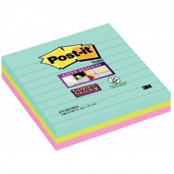 POST-IT Lots de 3 blocs Notes Super Sticky MIAMI 70 feuilles 101 x 101 mm