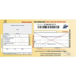 TECHMAY LOGETIQ Boîte de 100 liasses recommandées guichet avec AR SGR2