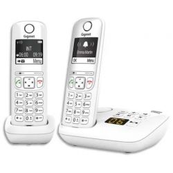 GIGASET Téléphone sans fil AS690A avec répondeur Duo Blanc AS690ADUOBLC