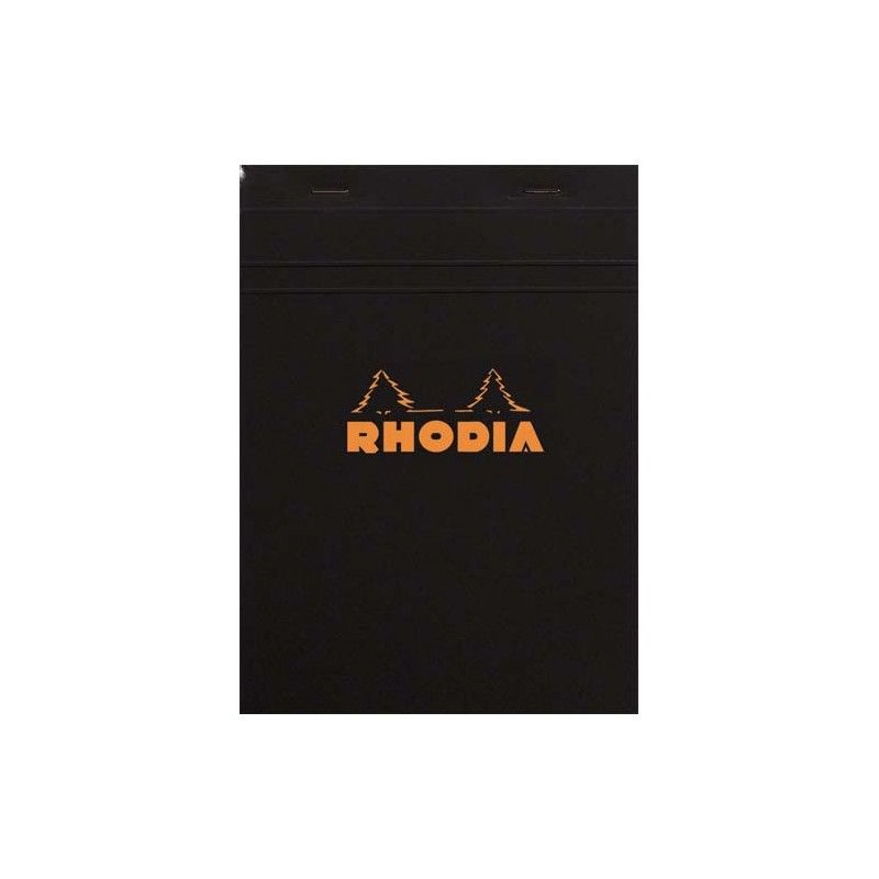 RHODIA Bloc de direction couverture Noire 80 feuilles (160 pages) format A5 réglure 5x5