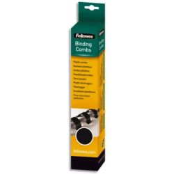 FELLOWES Boîte de 50 peignes anneaux plastique 25 mm Noir 5348504