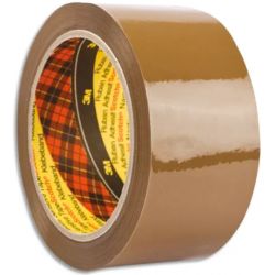 SCOTCH Adhésif d'emballage Low Noise polypropylène silencieux 50 microns H50 mm x L66 mètres Havane BP625