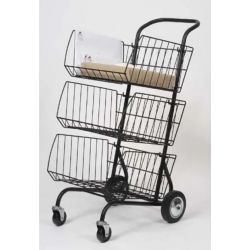 ALBA Chariot courrier 3 étages 62 x 95 x 46 cm - structure en fil métal peint