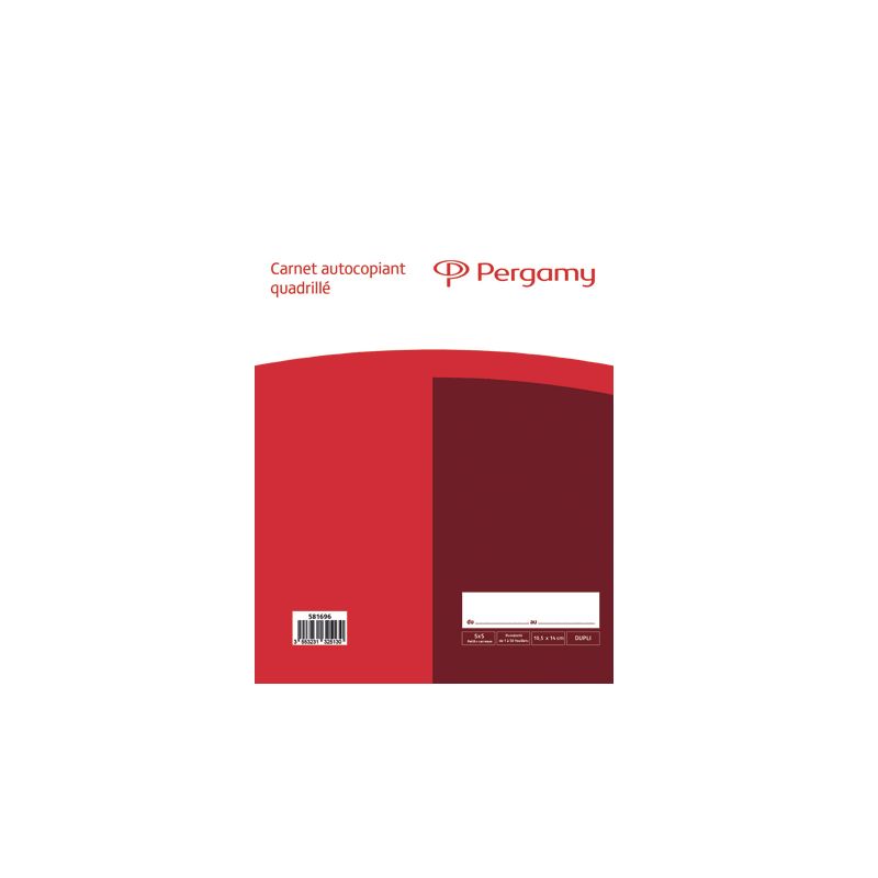 PERGAMY Carnet quadrillé 5x5mm format 10,5x14,8cm. 50 feuilles autocopiantes en tripli
