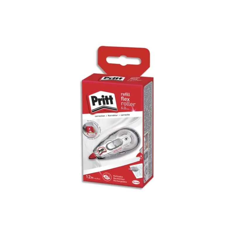 PRITT Roller de correction rechargeable FLEX ROLLER avec recharge 6mm x 12m