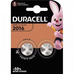 DURACELL Piles boutons lithium spéciales 2016 3V, lot de 2 (DL2016/CR2016)