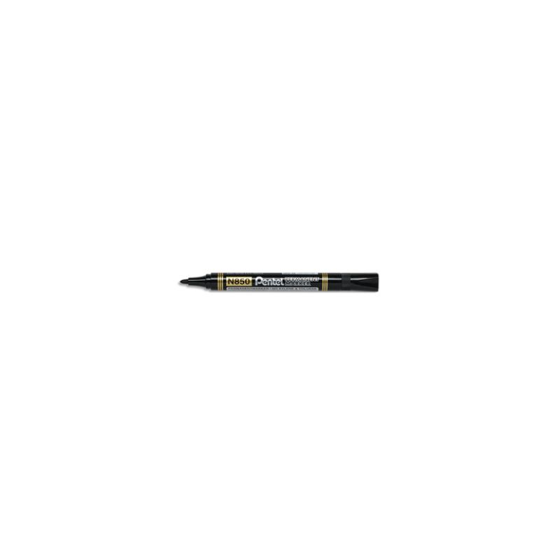 PENTEL Marqueur permanent N850 Pointe ogive, encre indélébile à base alcool. Noir