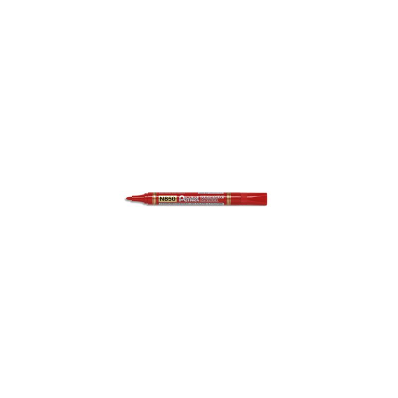 PENTEL Marqueur permanent N850 Pointe ogive, encre indélébile à base alcool. Rouge