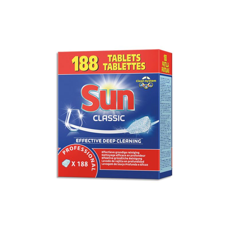 SUN Boîte de 188 Tablettes pour lave-vaisselle professionnelle cycle court