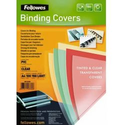 FELLOWES Boîte de 100 plats de couvertures PVC A4 150 microns 5376001