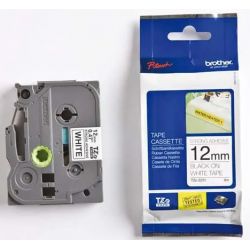 BROTHER Ruban Ptouch adhésif puissant 12mmx8m Noir/Blanc TZES231
