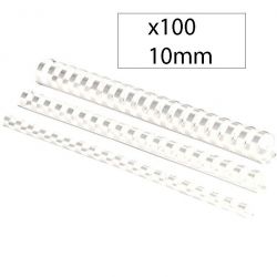 FELLOWES Boîte de 100 peignes anneaux plastique 10 mm Blanc