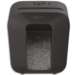 FELLOWES Destructeur LX25 coupe croisée 6 feuilles P-4, corbeille 12L, détruit agrafes/trombones/CB