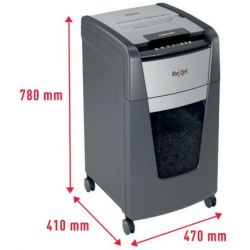 REXEL Destructeur de documents Optimum Auto+ 225X P-4 coupe croisée 4x25mm 225 feuilles 60 L 2020225XEU