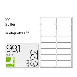 Q-CONNECT Étiquette adhésive 99 x 38mm boîte de 100 feuilles 1400 étiquettes