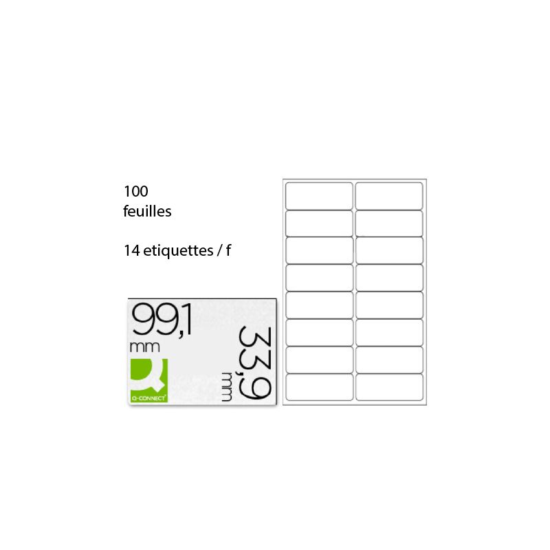 Q-CONNECT Étiquette adhésive 99 x 38mm boîte de 100 feuilles 1400 étiquettes