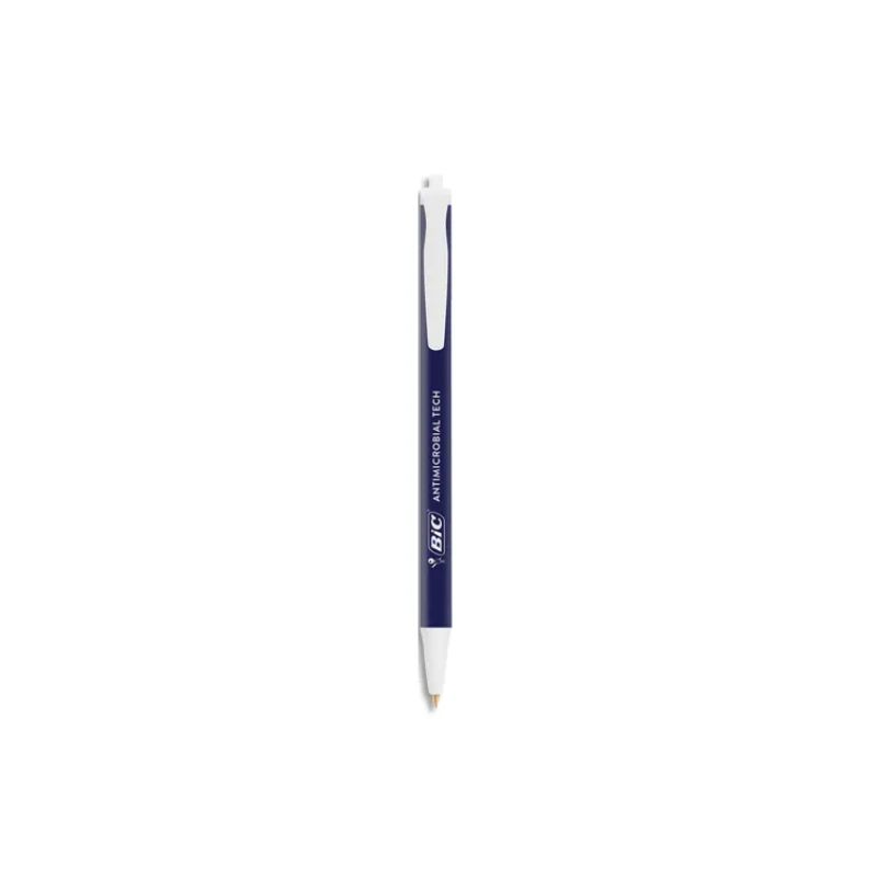 BIC Stylo bille rétractable Antimicrobien. Pointe Moyenne 1mm. Coloris Bleu