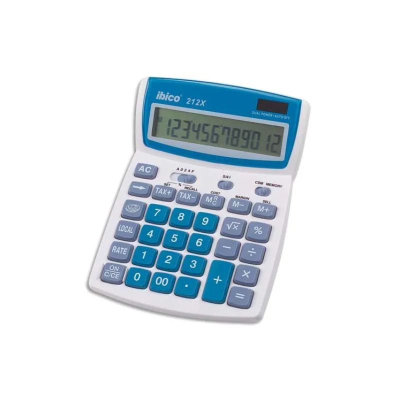 IBICO Calculatrice de bureau 12 chiffres, euro 212X IB410086
