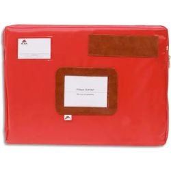 ALBA Pochette navette Rouge en PVC à soufflet dimensions : 42x32x5cm