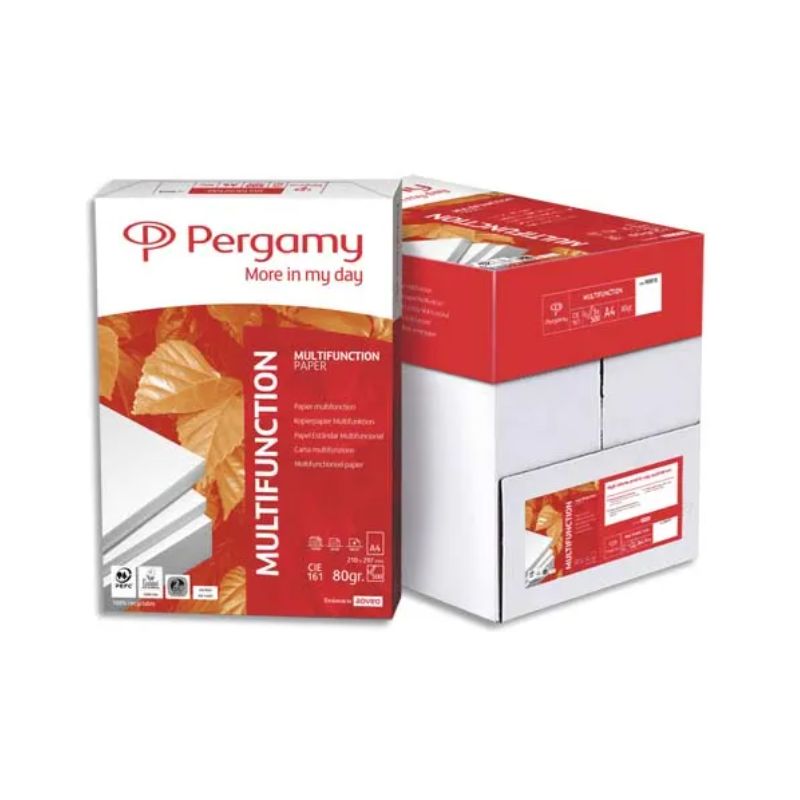 PERGAMY Ramette 500 feuilles papier très Blanc Multifonction A4 80g CIE 161