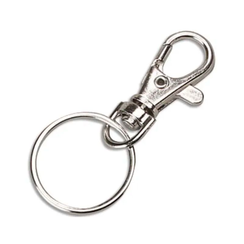 O COLOR Sachet de 10 mousquetons avec anneaux nickelés diamètre 24 mm