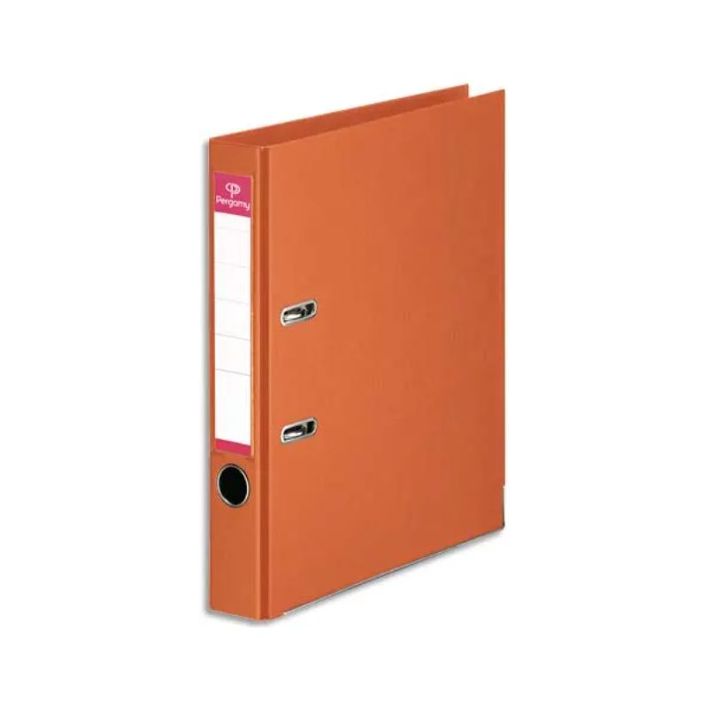 PERGAMY Classeur à levier en polypropylène intérieur/extérieur. Dos 5cm. Format A4. Coloris orange