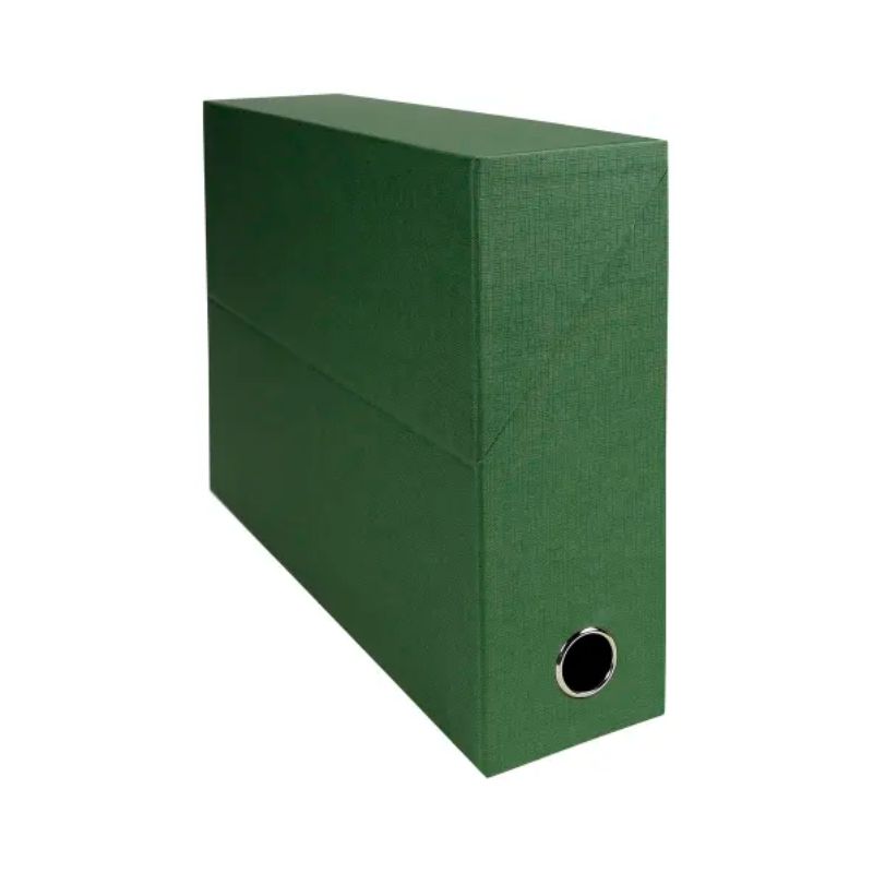 EXACOMPTA Boîte de transfert, carton rigide recouvert de papier toilé, dos 9 cm, 34x25,5 cm, vert