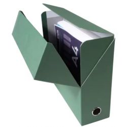 EXACOMPTA Boîte de transfert, carton rigide recouvert de papier toilé, dos 9 cm, 34x25,5 cm, vert