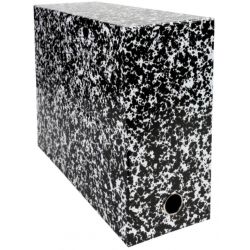 EXACOMPTA Boîte transfert marbrée Anoney, carton rigide recouvert papier vernis blanc, dos 12cm, 34x25,5