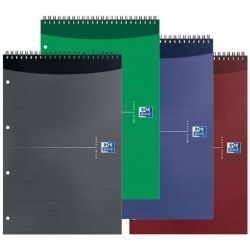 OXFORD ESSENTIALS Bloc spiralé couverture carte souple 160 pages perforée 4 trous 5x5 21x31,5