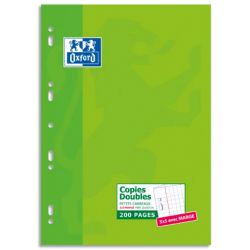 OXFORD Etui 200 pages Copies doubles perforées blanches A4 5x5 margé