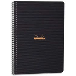 RHODIA Cahier spirale couverture Noire PP