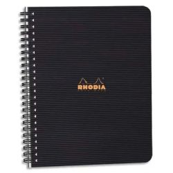 RHODIA Cahier spirale couverture Noire PP 16x21cm