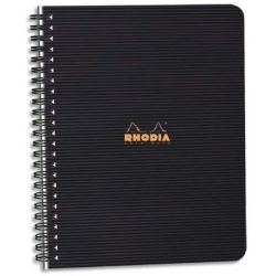 RHODIA Cahier spirale couverture Noire PP 16x21cm