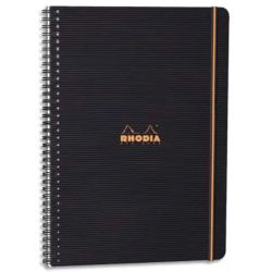 RHODIA Cahier PROBOOK spirale couverture Noire PP 22,5x29,7cm