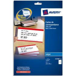 AVERY Pochette de 75 cartes de correspondance 210x99mm Quick&Clean 260g impression recto-verso