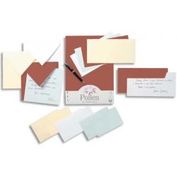 CLAIREFONTAINE Paquet de 20 enveloppes 120g POLLEN 11,4x16,2cm (C6). Coloris Ivoire